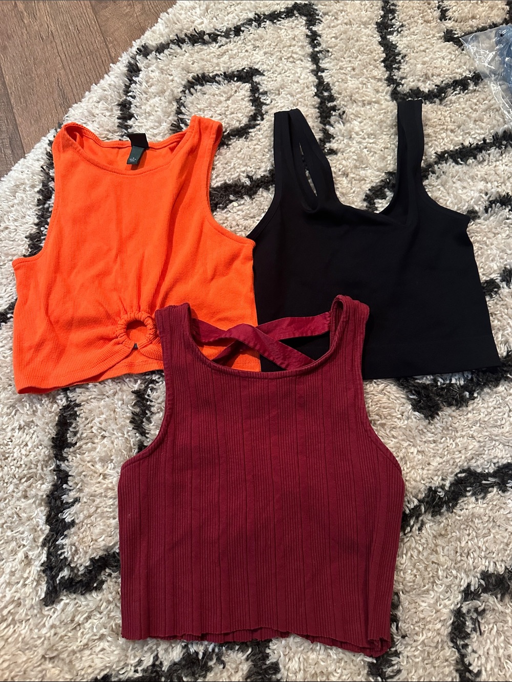 3 small crop tanks